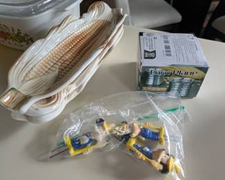 Corn dishes, holders etc