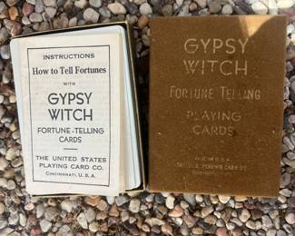 Gypsy Witch Fortune telling playing cards.  Instructions are included in box.  These go for $40-60 online.  We have the marked at $25