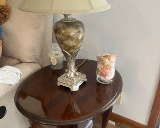 Nice oval side table and lamp
