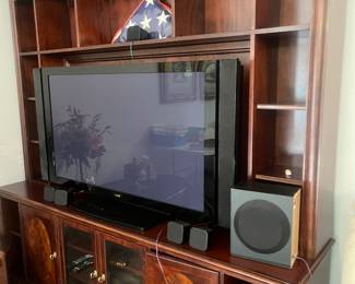 Entertainment center and flat screen tv