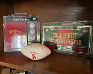 Trojans license frame, Trojans golf gift set