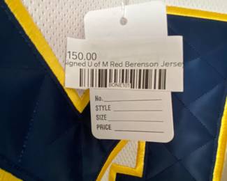Signed U of M Red Berenson jersey