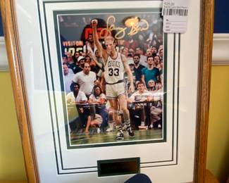 Signed Larry Bird photo