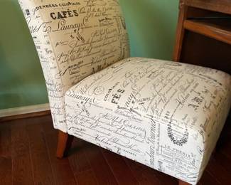 French-themed fabric chair