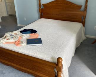 Queen-sized headboard, Queen-sized mattress and box spring
