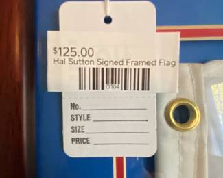 Hal Sutton signed framed flag