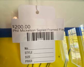 Phil Mickelson signed framed flag