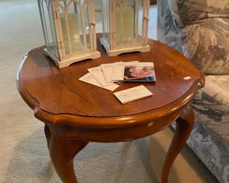 Queen Anne style side table, Decorative lanterns