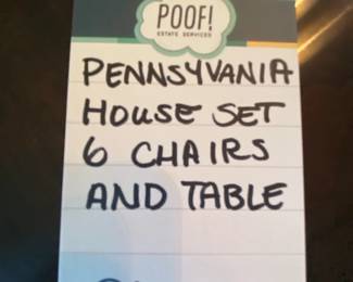 Pennslyvania  house set 6 chair and table