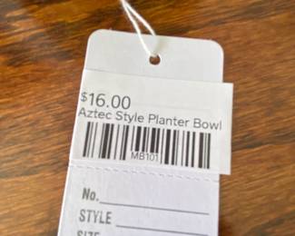Aztec-style planter bowl