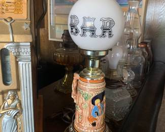 bar lamps & shot glasses