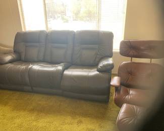 leather sofa with electric reclining seats