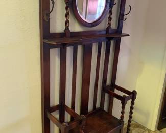 Antique hall tree