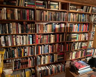 1,000s of books throughout the house, including vintage children’s books, classics, 100s of first editions, history, and more). Many more photos of books follow.