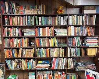 Hundreds of vintage children’s books, including The Hardy Boys, Nancy Drew, Noel Streatfeild, E.B. White, and many fairy tales and other classics.