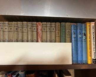 Hundreds of vintage children’s books, including these vintage Thornton Burgess books.
