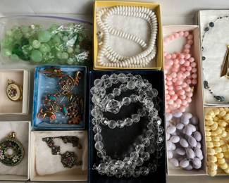 Hundreds of pieces of vintage costume jewelry.