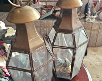 Brass lanterns, sold as pair