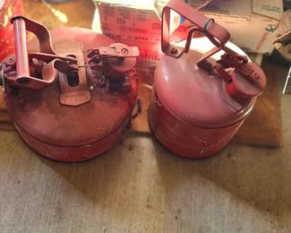 Vintage metal gas cans