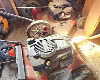 One of several lawnmowers