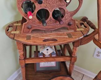 Small serving cart and wine rack