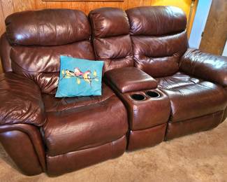 Comfy leather loveseat 