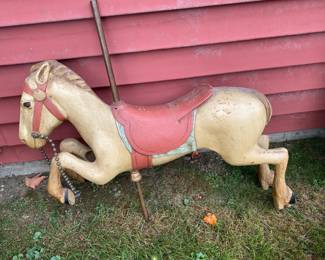 Metal carousel horse