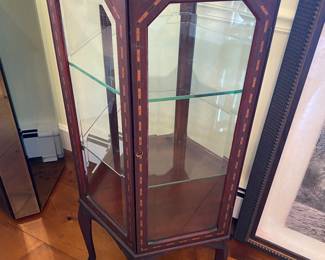 Dutch marquetry curio cabinet