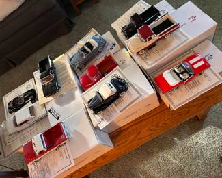 Danbury Mint with boxes and papers