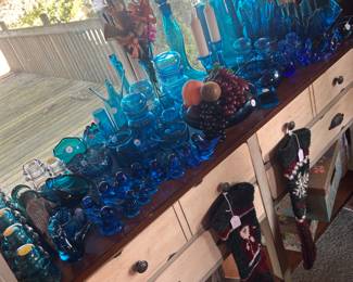 Blue and cobalt glass