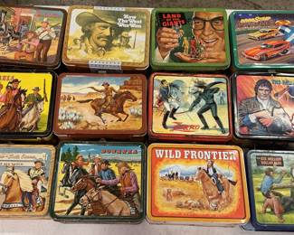 100+ Vintage metal Lunch boxes some with orig. thermos