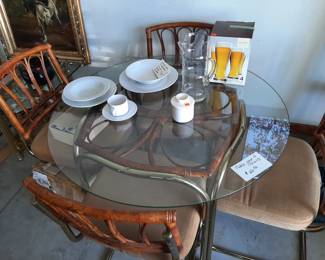 Glass Top Table & 4 Chairs