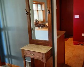 Hall Bench w/ drawer storage & shelf