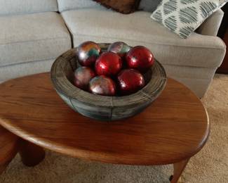 Colorful Orbs in a Heavy Resin Bowl.