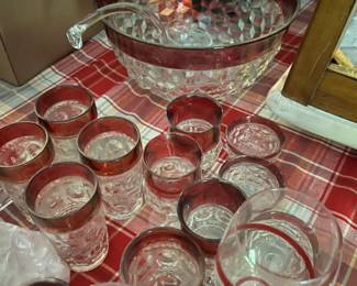 Cranberry glassware