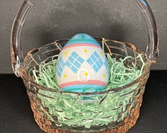 Williams Sonoma glass Easter basket