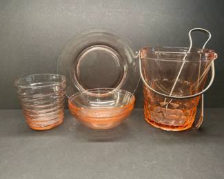 Pink depression glass