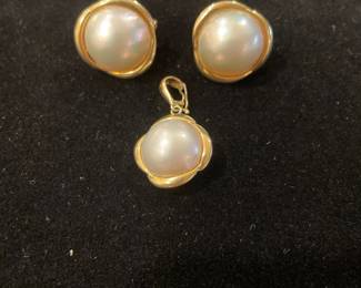 Earring & pendant set 14k gold