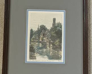 Signed art Bruges - Le Quai Vert