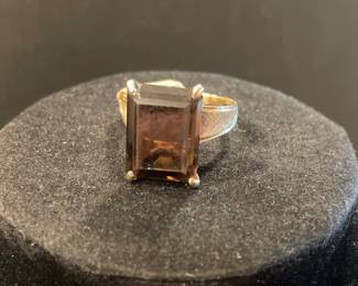 18k gold ring smoky topaz
