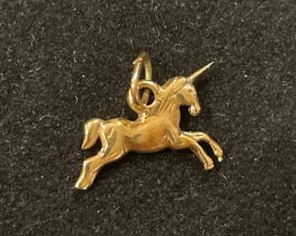 Unicorn charm 12k gold