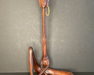 Wood hand carved woman