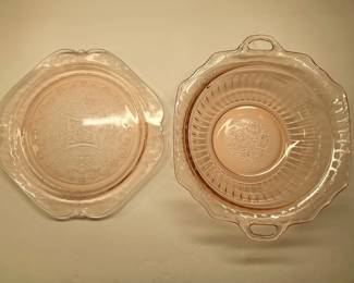 Pink depression glass