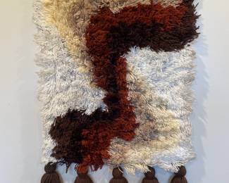 Vintage latch hook wall art