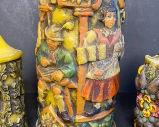 Carved wax German candles