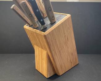 Wood Knife block & knife set