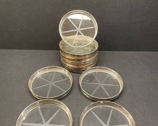 Silver rimmed starburst coasters