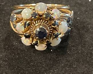 Opal, gemstone and gold ring