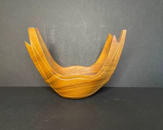 Hibiscus carved wood vessel Philippines