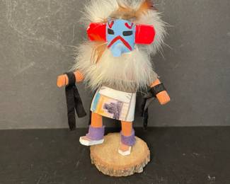 Signed wood native mini sculpture